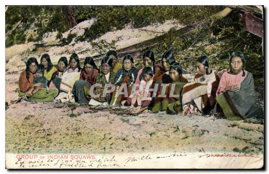 Group Of Indian Squaws - Native Americans CPA Indiens 