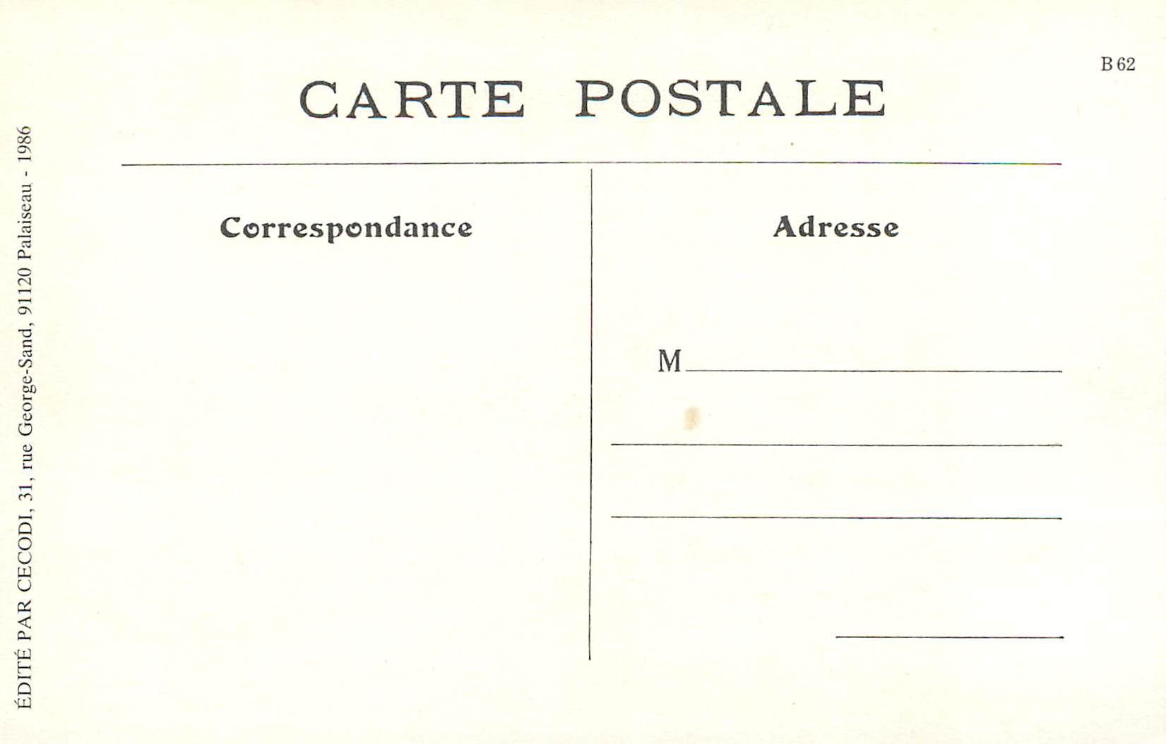 Sully-sur-Loire — Les voitures à chien. Marchande de charbon — Éditée par CECODI, 1986 — Achterkant