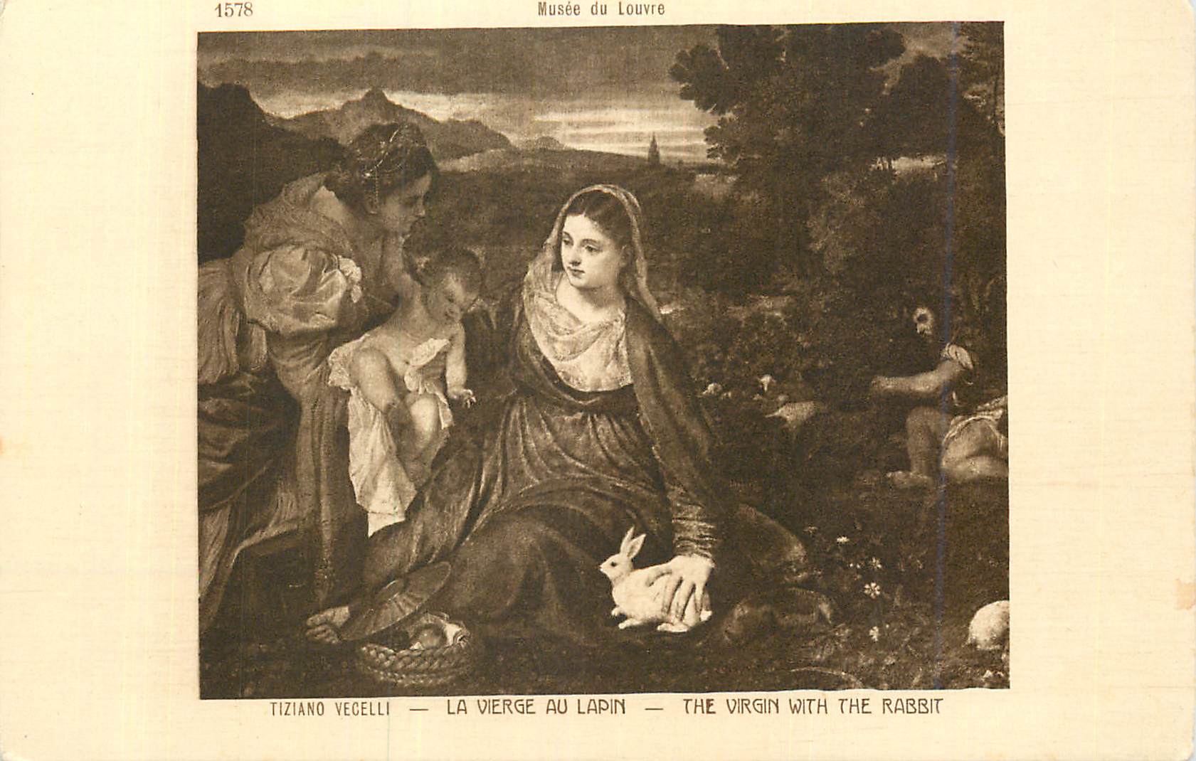 CPA Musee du louvre tiziano vecelli la vierge au lapin