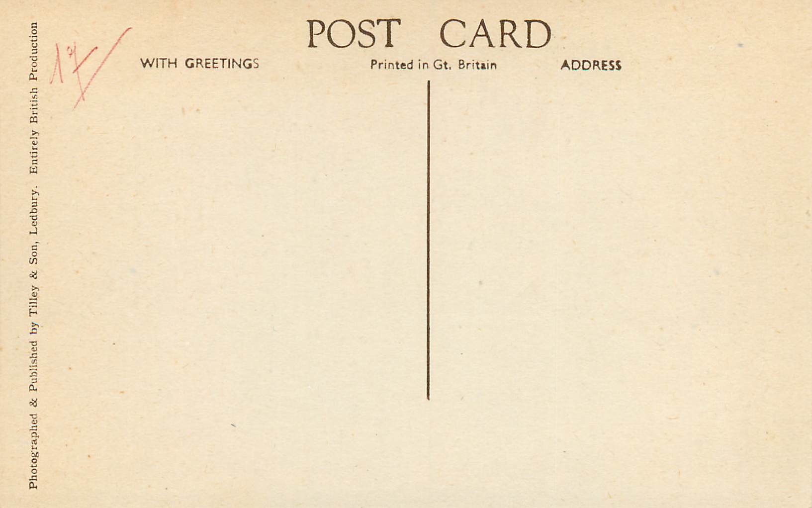 CPA Eastnor castle near Ledbury — Verso
