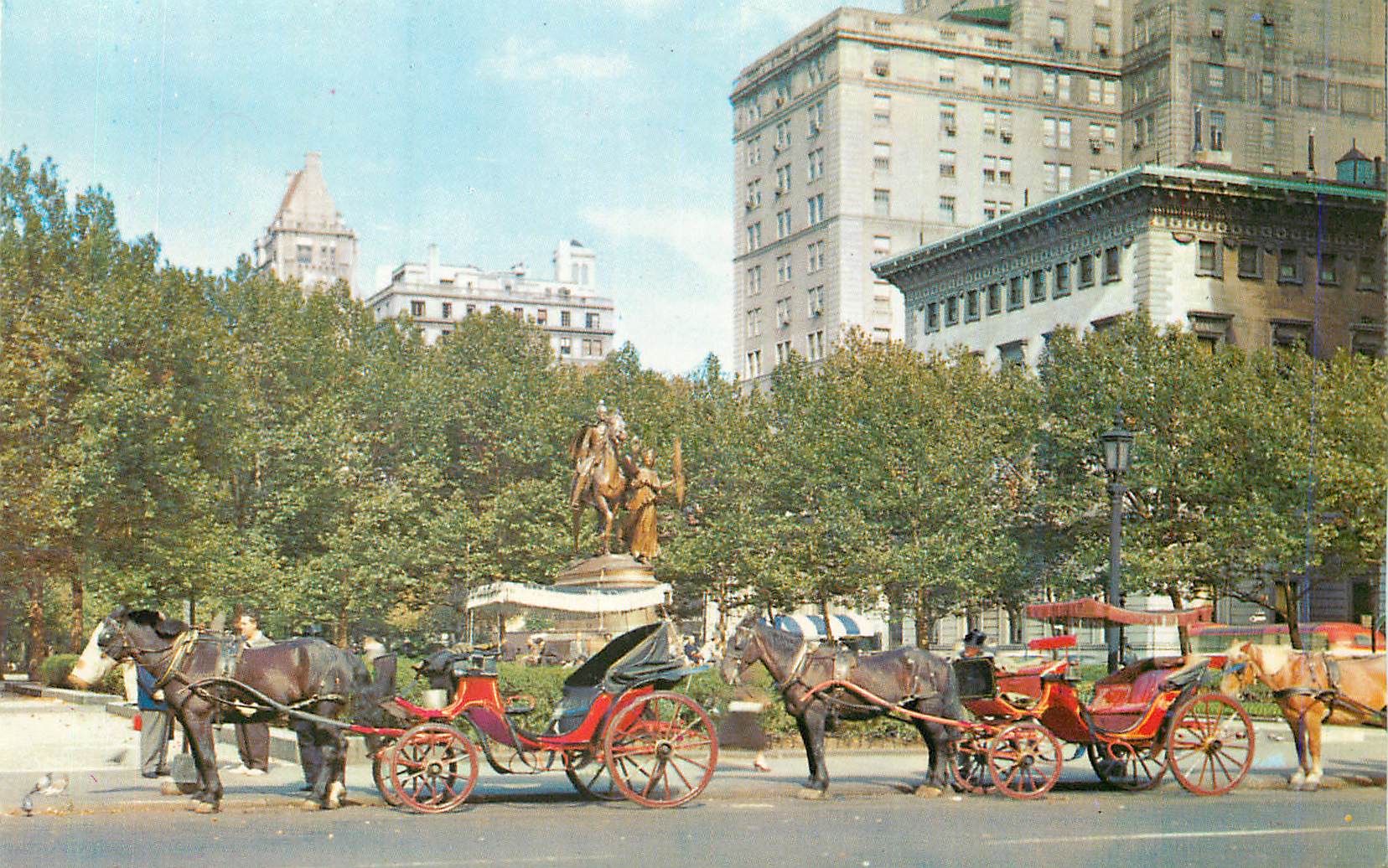 CPM Horse drawn carriages on 59th street new york city