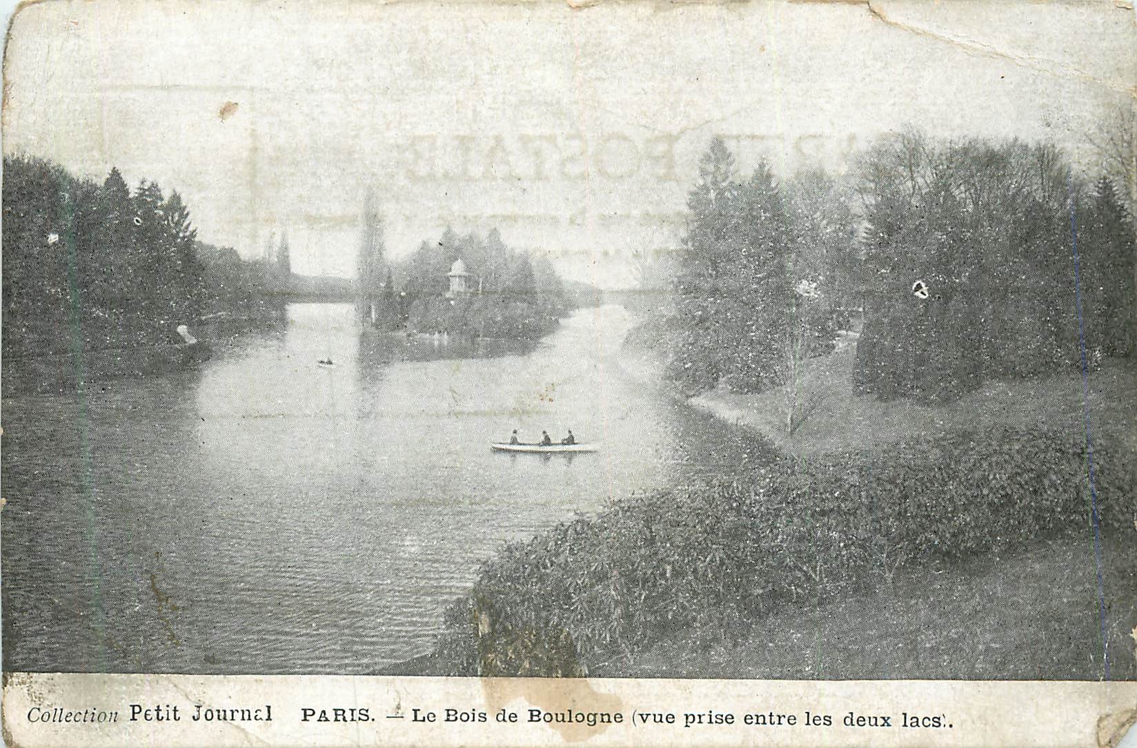 Le Bois de Boulogne — vue prise entre les deux lacs — Collection Petit Journal