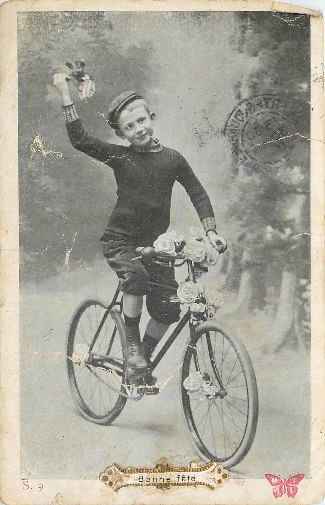 CPA Bonne fete Velo Cycle