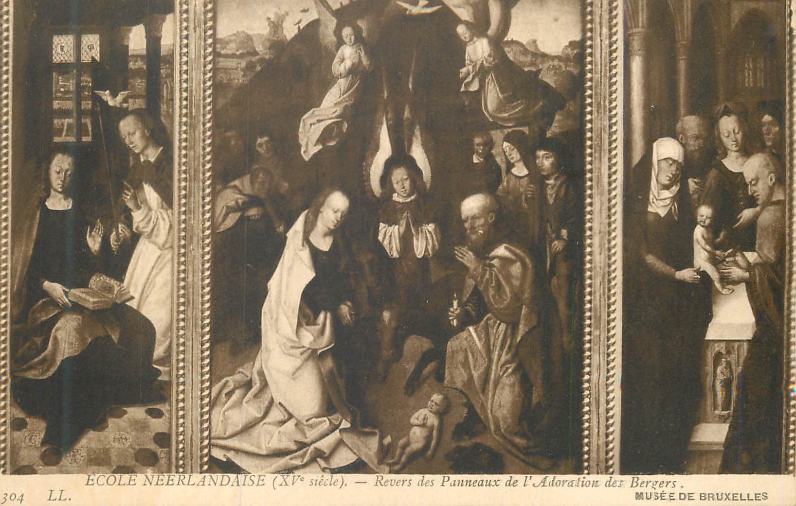 CPA 304 ecole neerlandaise (xv siecle) revers des panneaux de l adoration des bergers musee de bruxelles