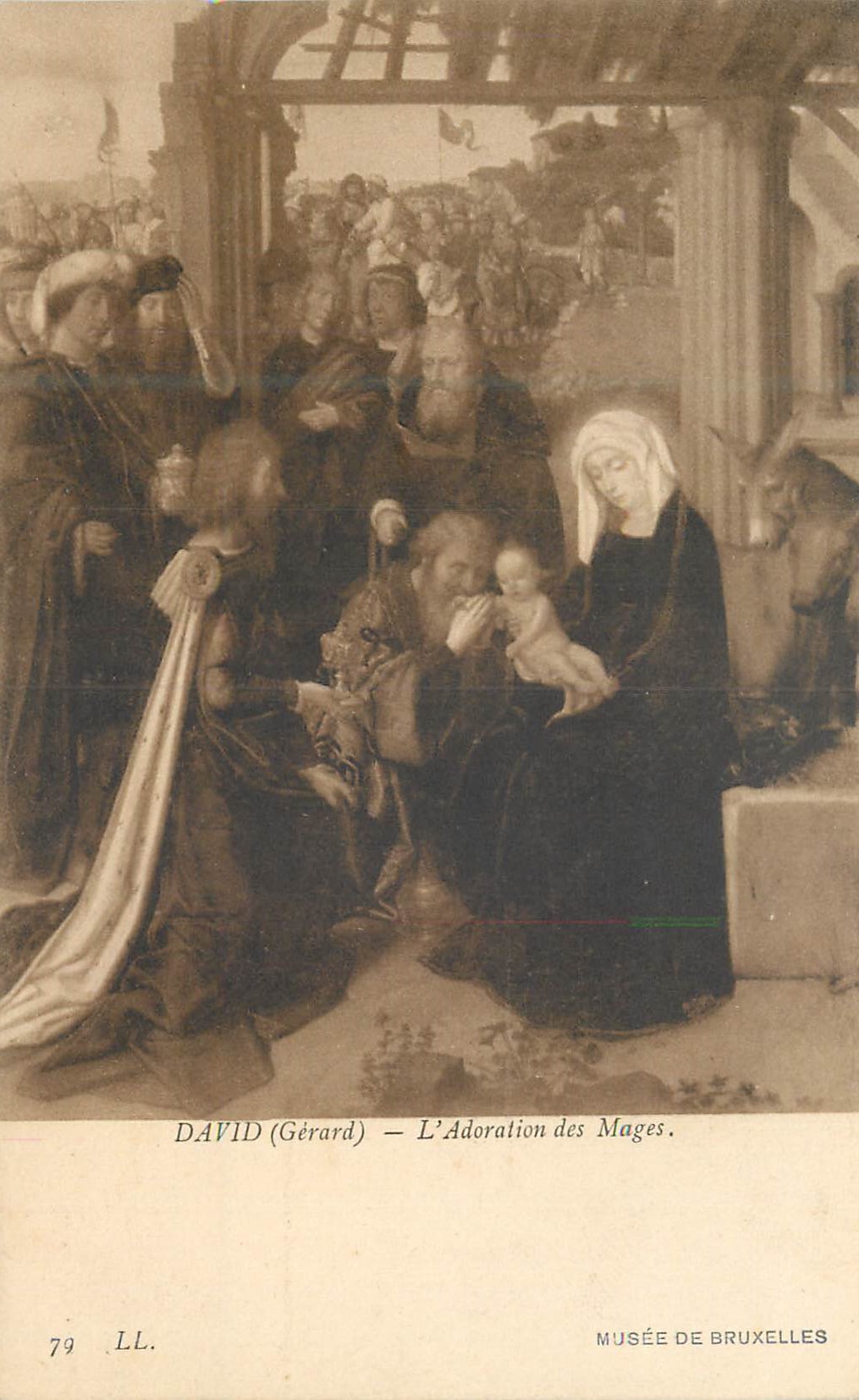 CPA David (gerard) l adoration des mages Musee de Bruxelles