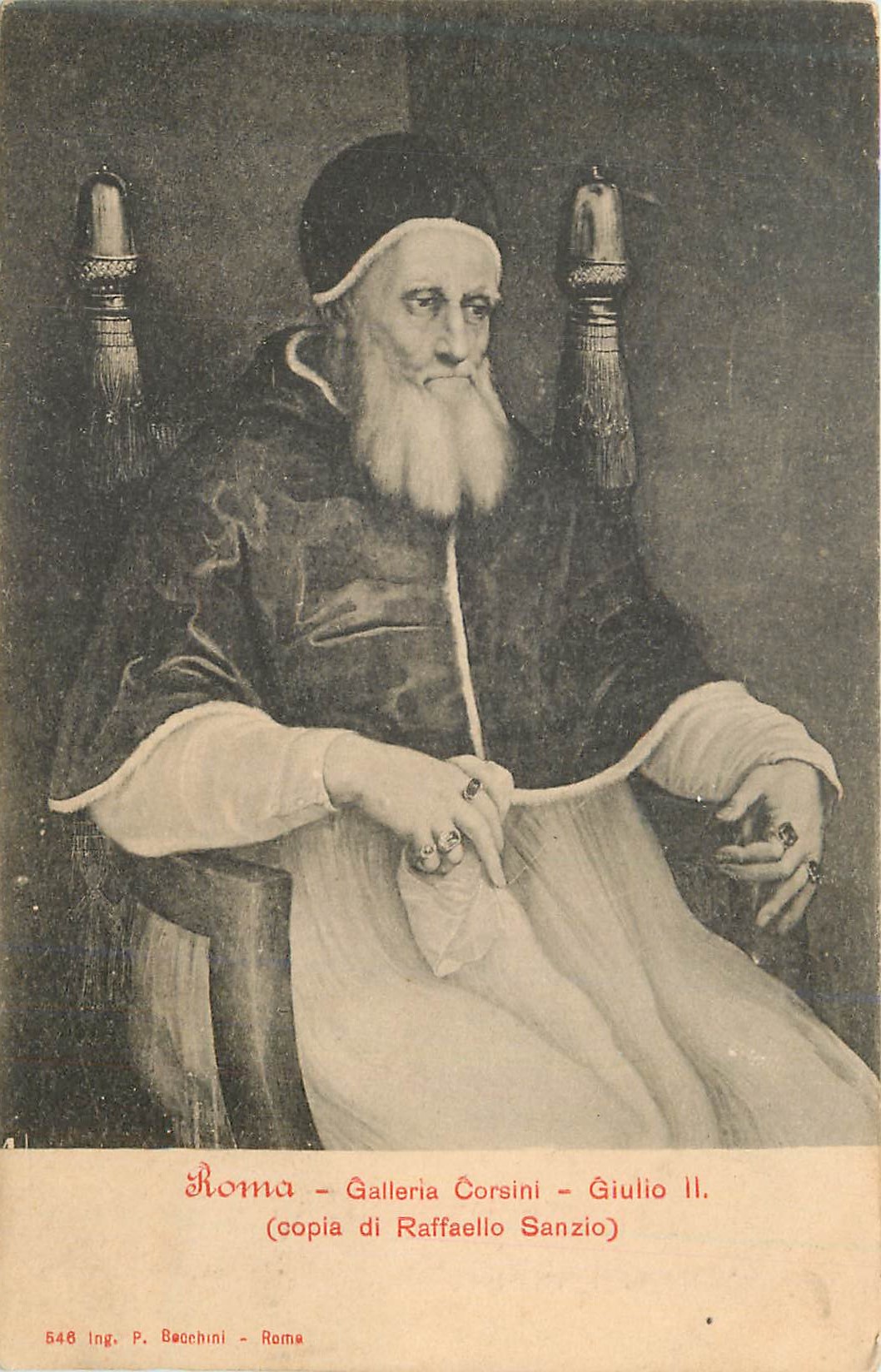 CPA Roma galleria corsini giulio ii(copia di raffaello sanzio)