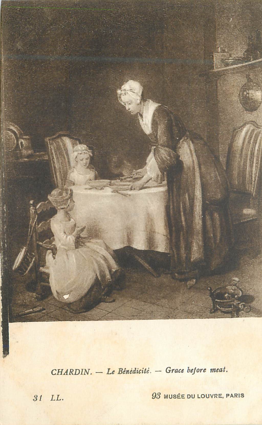 CPA Chardin le benedicite grace before meat 93 musee du louvre paris