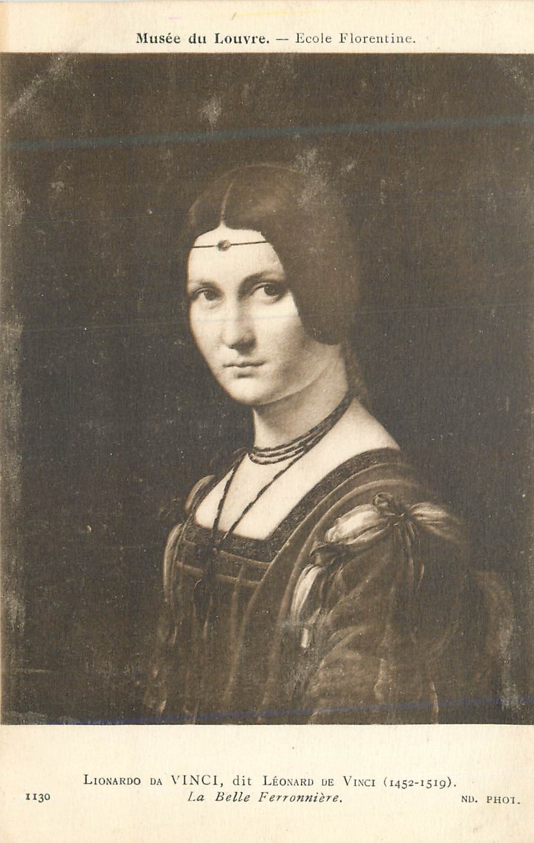 CPA Musee du louvre ecole florentine lionardo da vinci dit leonard de vinci (1452 1519) la belle ferronniere
