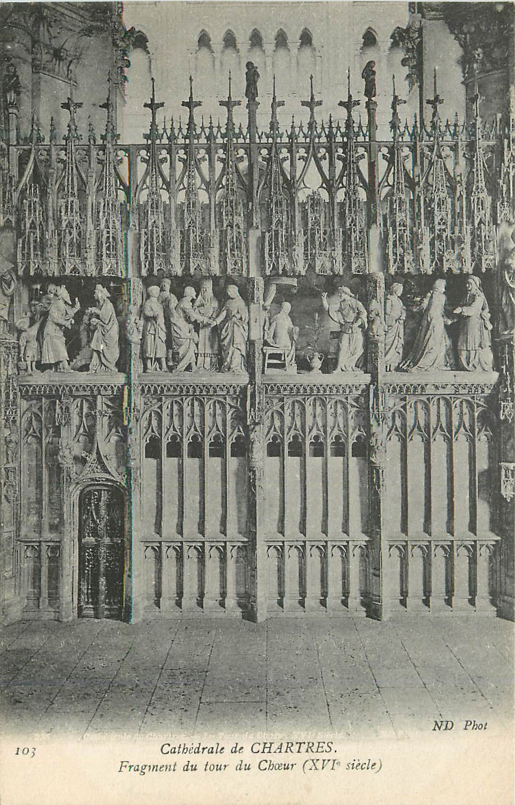 CPA Cathedrale de chartres fragment du tour du choeur(xvi siecle)