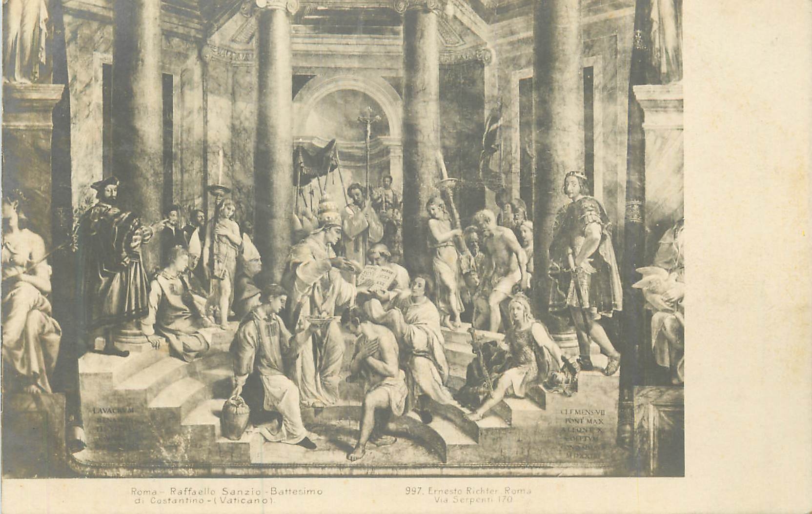 CPA Roma Raffaello Sanaio Battesimo Vaticano