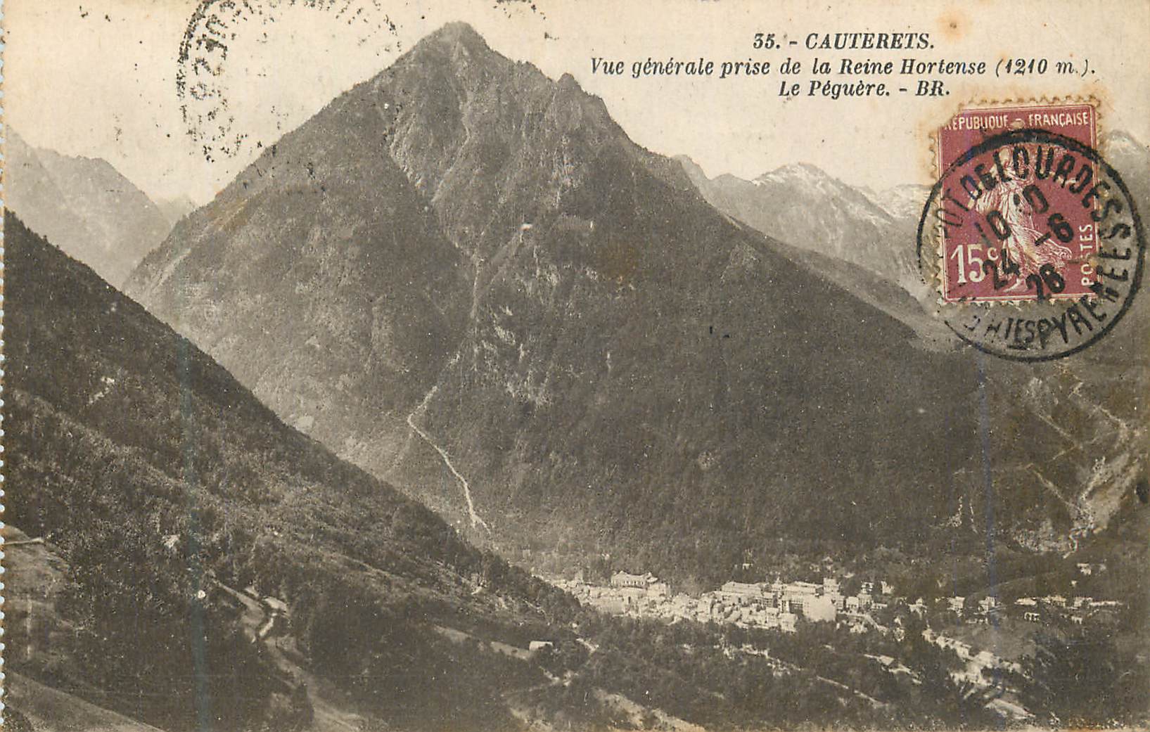 CPA 35 cauterets vue generale prise de la reine hortesse(1210 m) le peguere