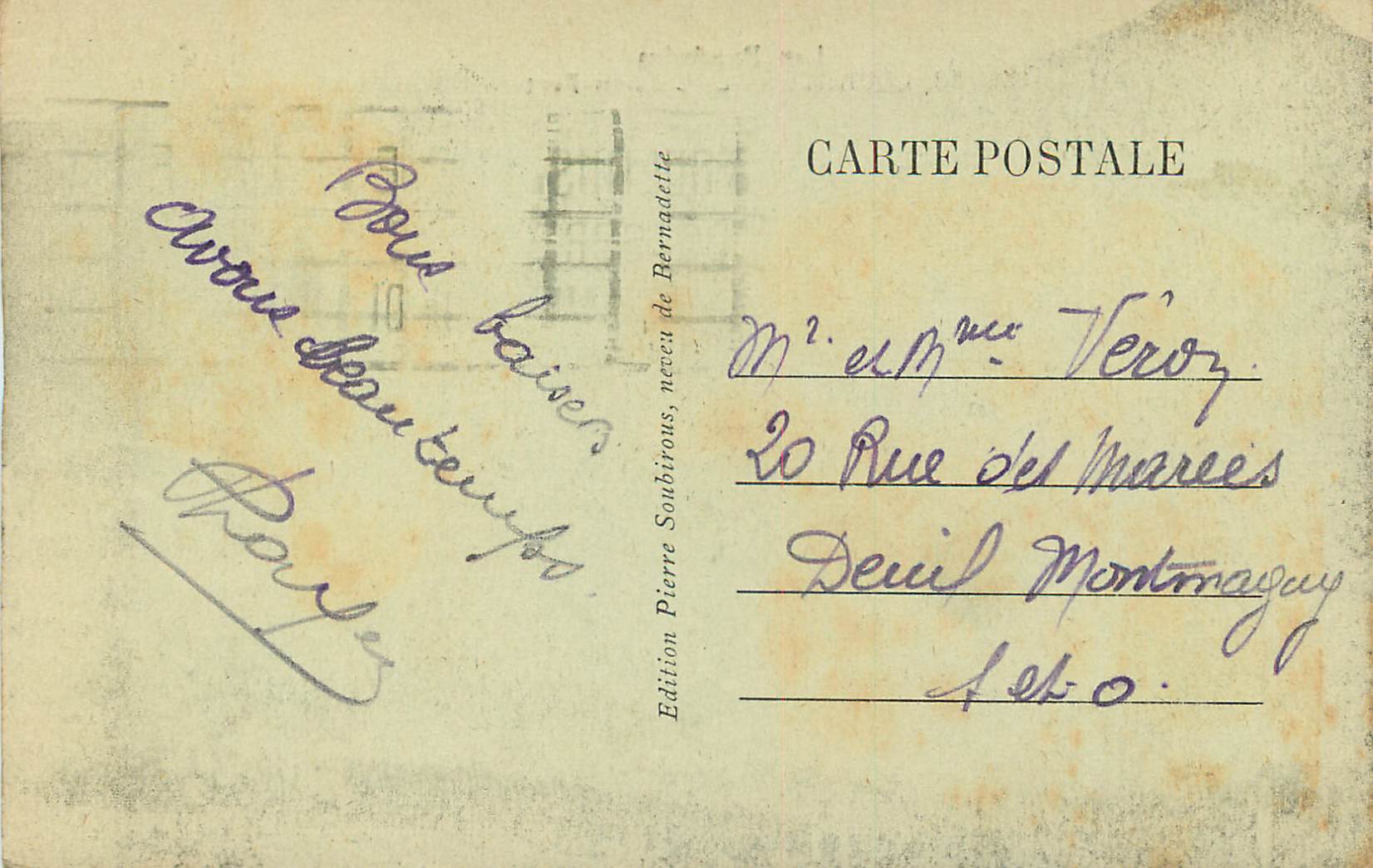 CPA Les pyrenees 53 lourdes le chateau fort — Verso