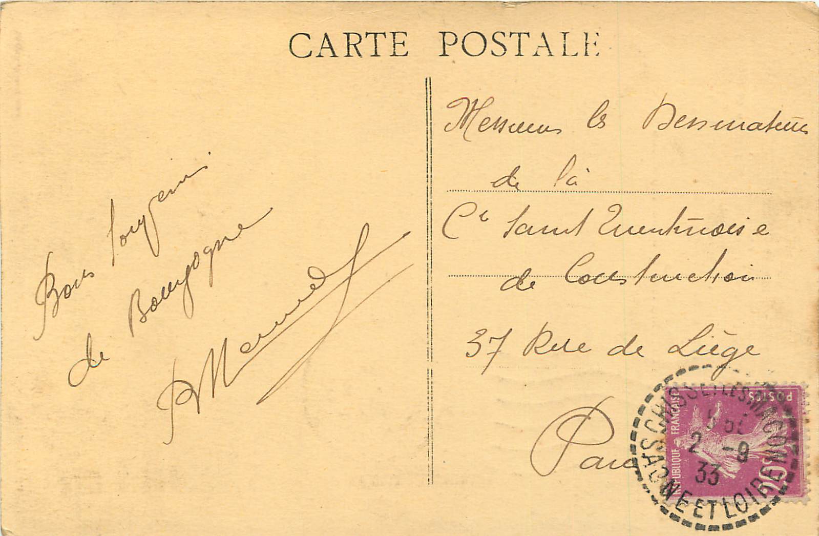 CPA Le maconnais illustre eglise chissey les macon — Rückseite