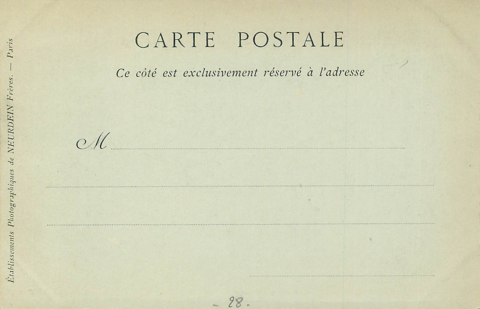 CPA Chartres hotel de ville interieur (carte 1900) — Rückseite