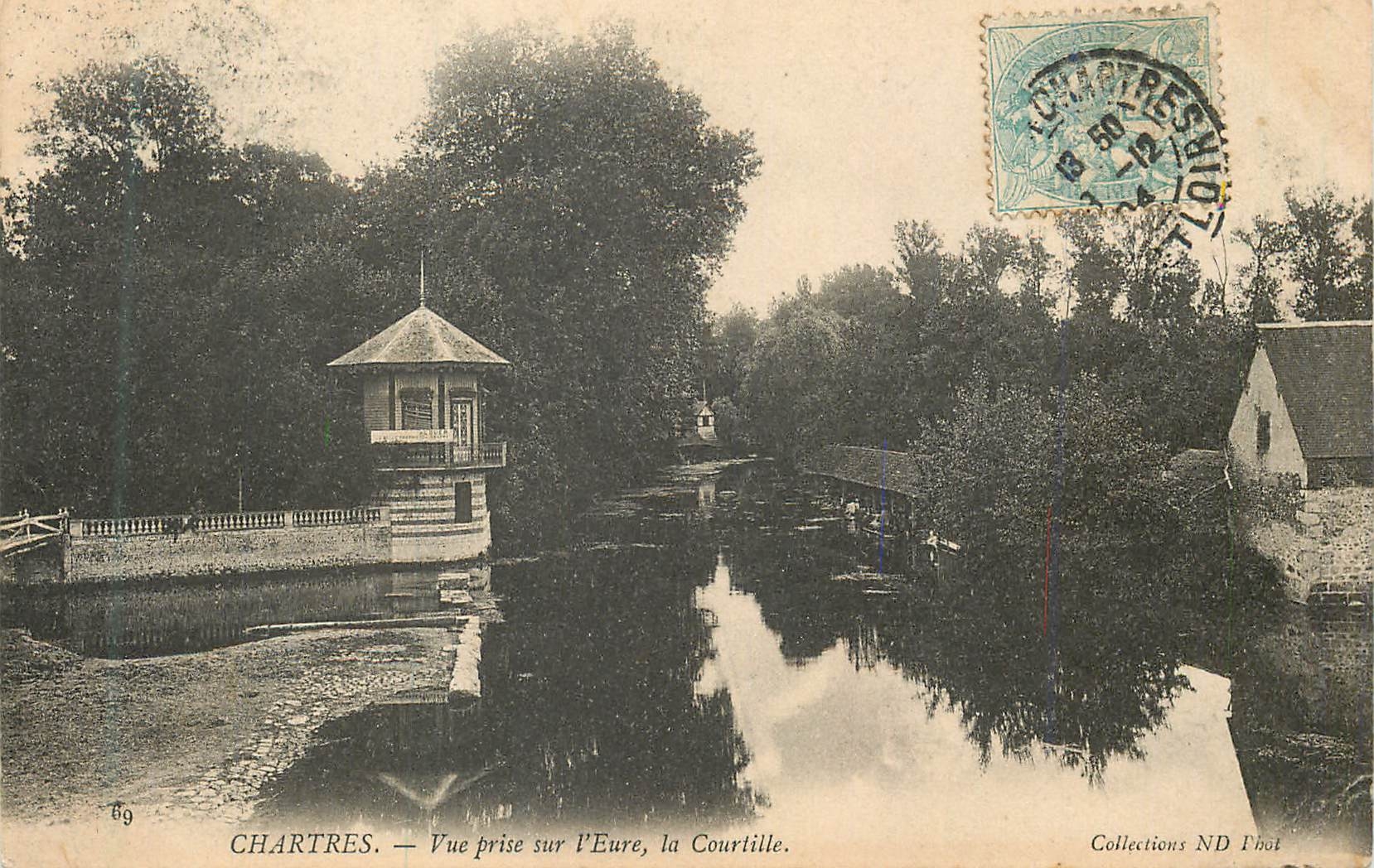 CPA Chartres vue prise sur l eure la courtille