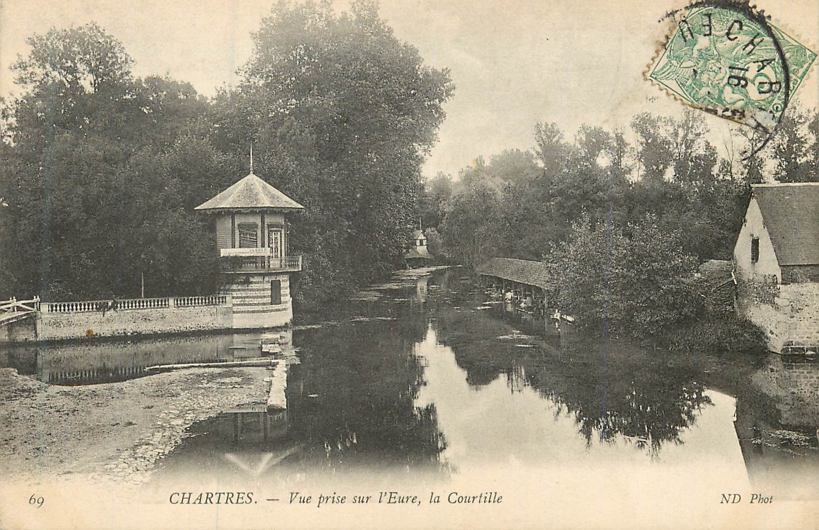 CPA Chartres vue prise sur l eure la courtille