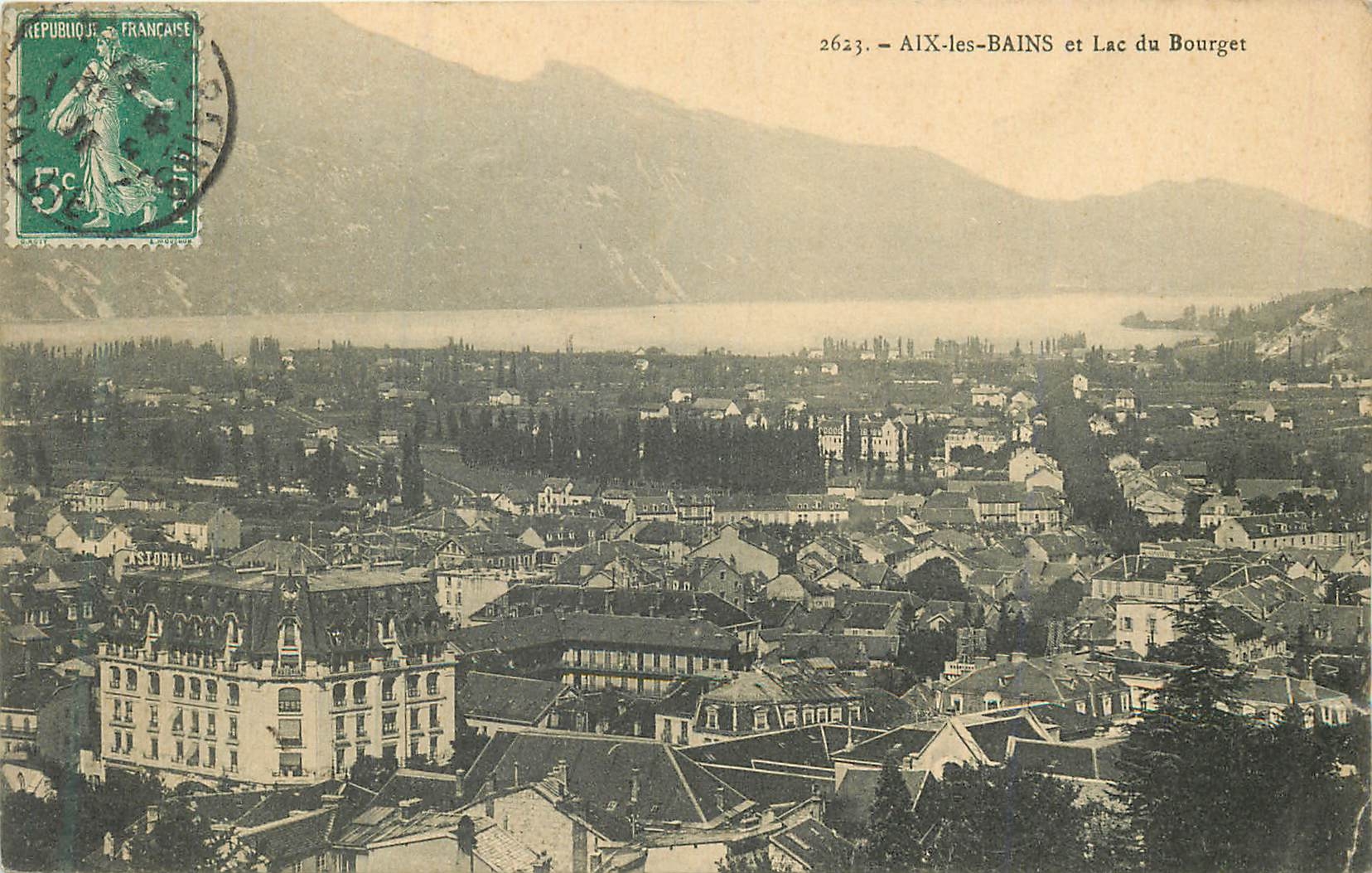 CPA 2623 aix les bains et lac du bourget