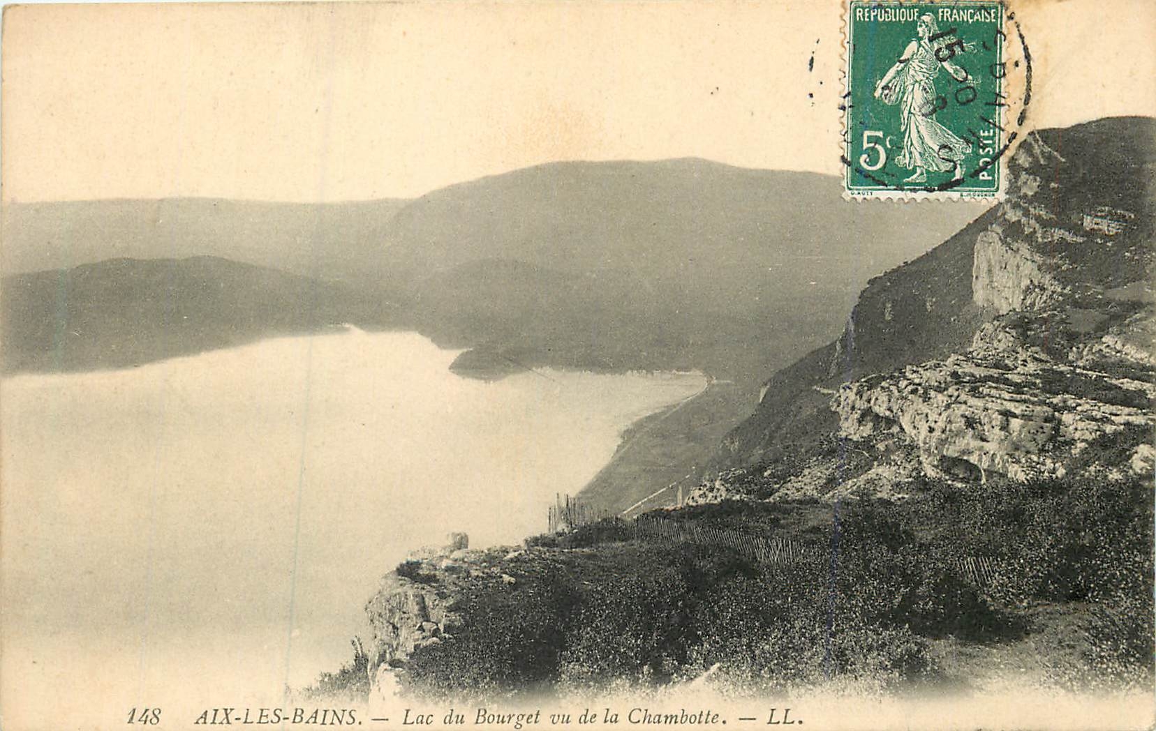 CPA 148 aix les bains lac du bouget vu de la chambotte