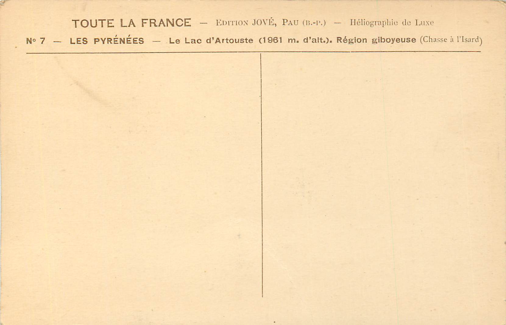 CPA Toute la france les pyrenees  le lac d artouste(1961 m d alt) region giboyeuse — Rückseite