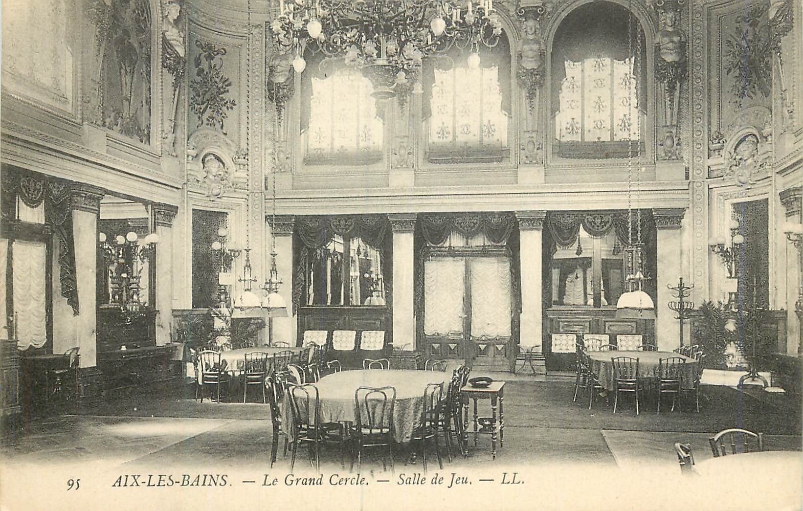 CPA 95 aix les bains le grand cercle salle de jeu