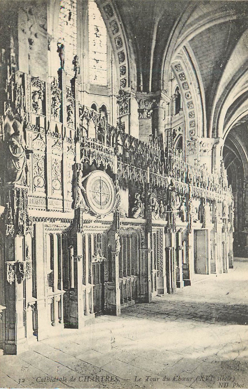 CPA 12 cathedrale de chartres le tour du choeur(xvi siecle)