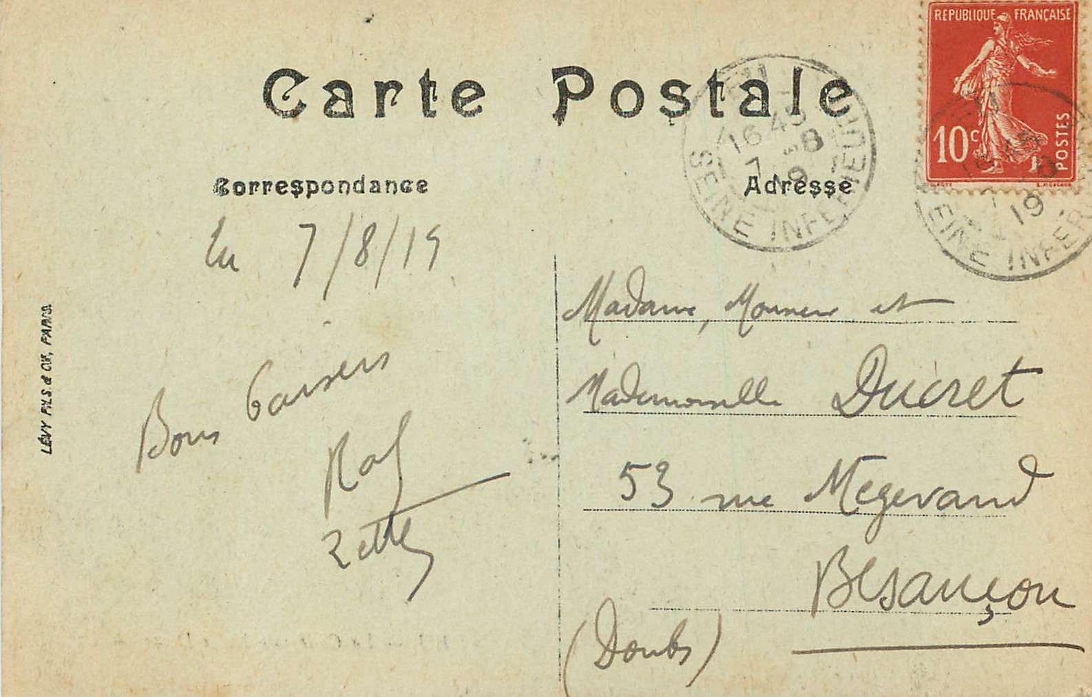 CPA 5 eu la collegiale notre dame — Verso