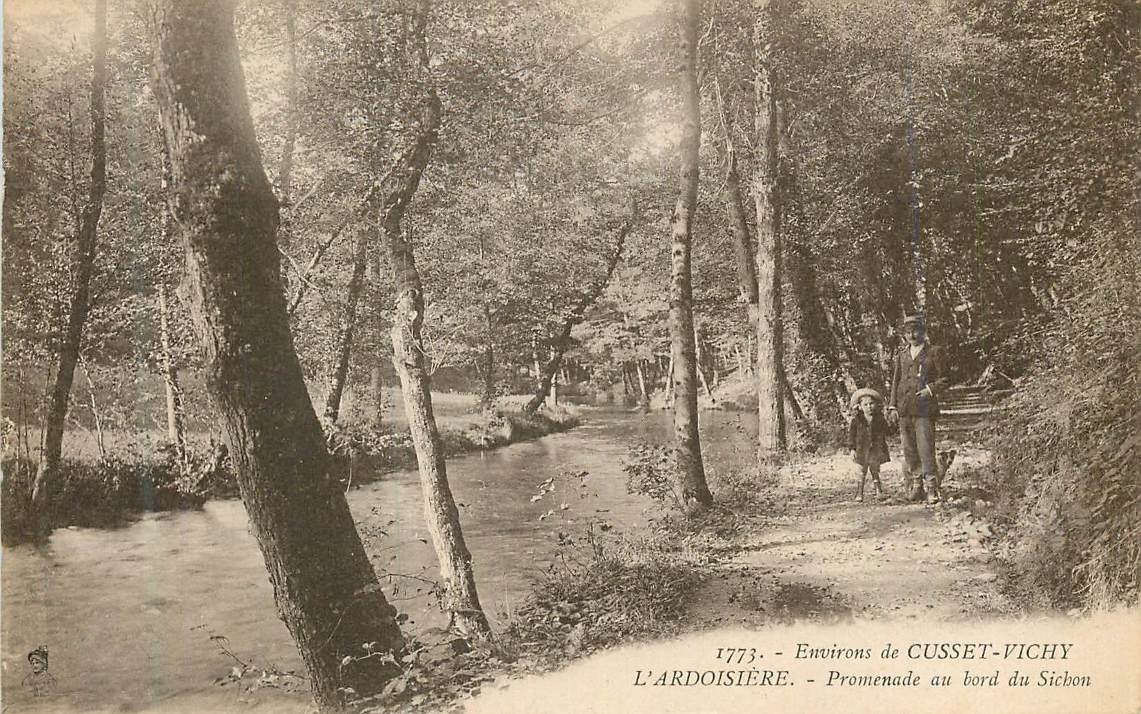 CPA 1773 environs de cusset vichy l ardoisiere promenade au bord du sichon