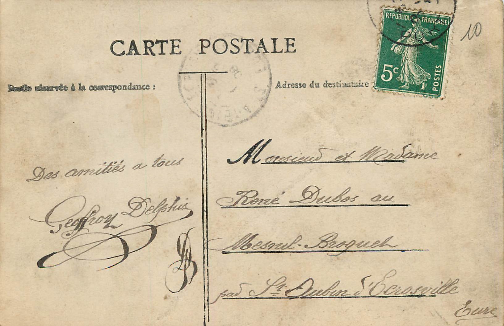 Deux amoureux endormis — Sur l'oreiller — éditeur inconnu, n° de série non visible — Rückseite