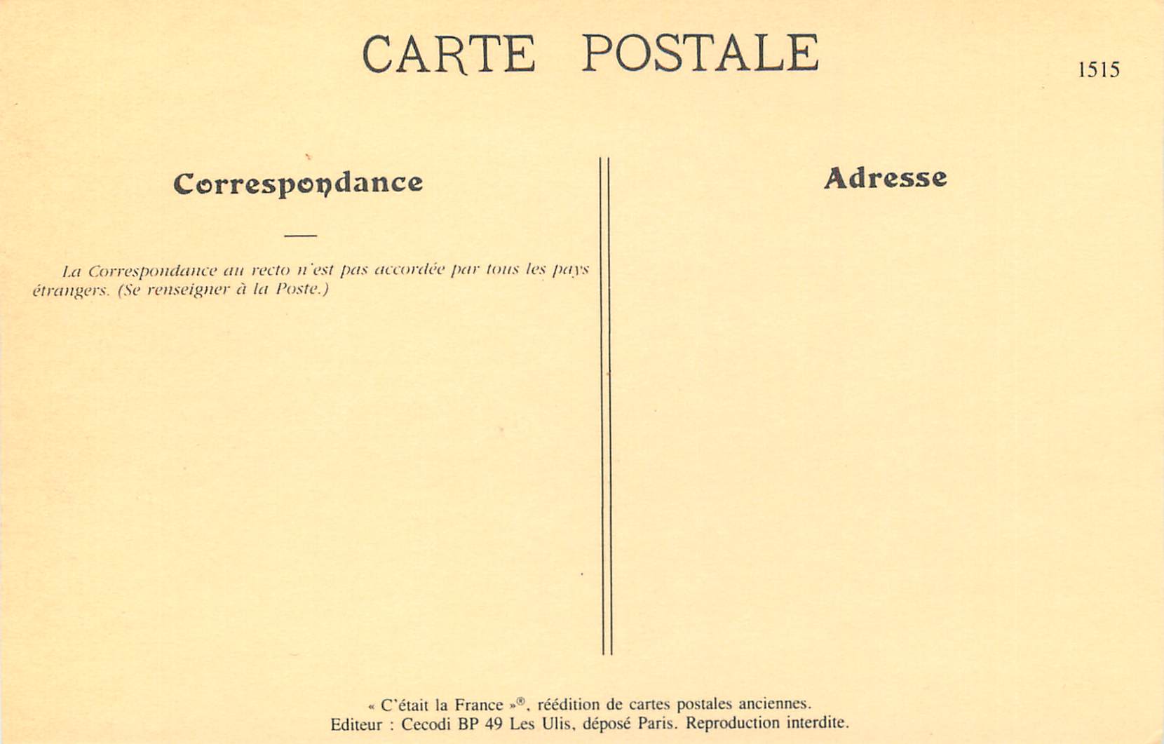 REPRO 402 les petits metiers de la rue orgue de barbarie — Verso