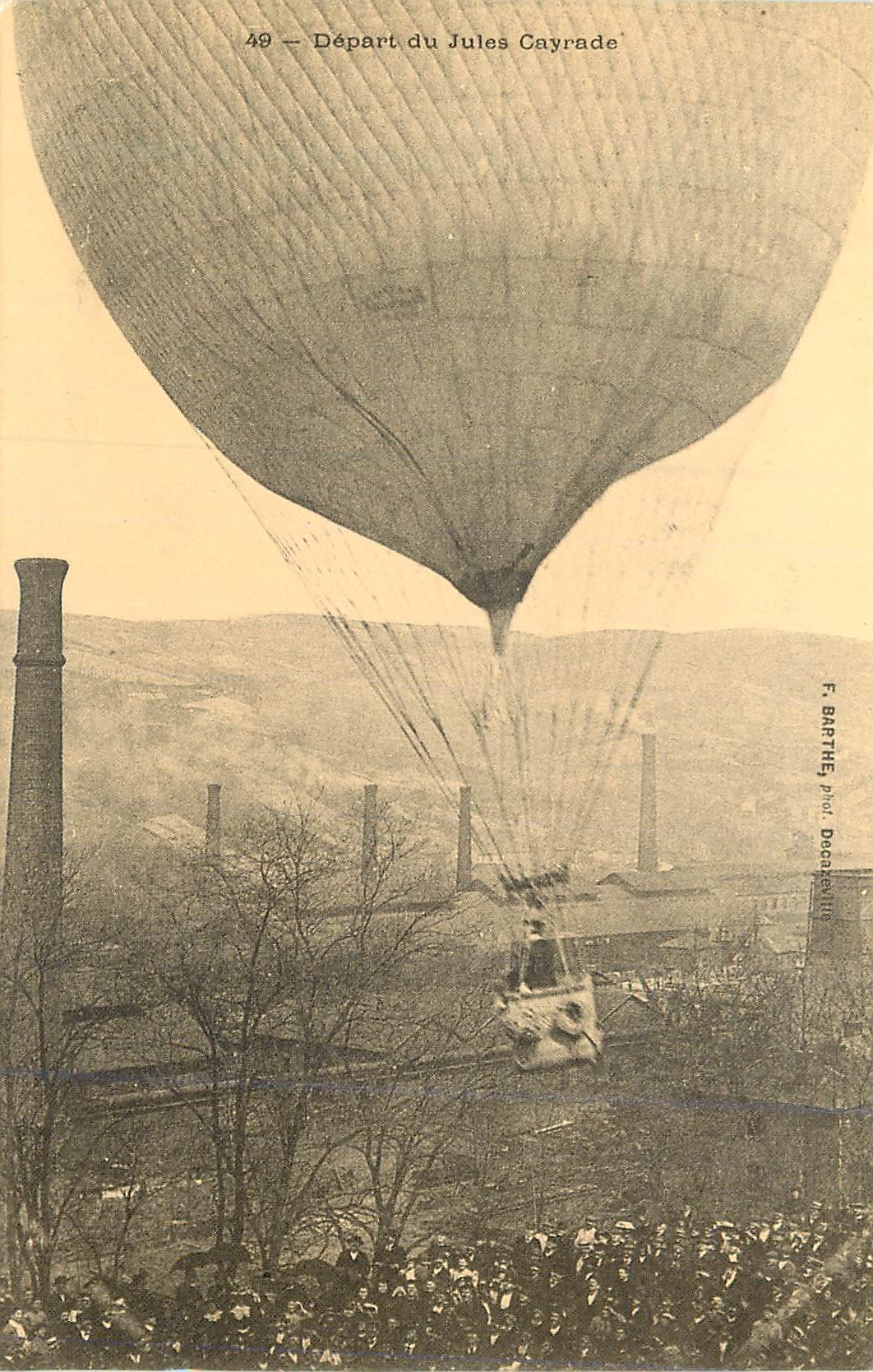 REPRO 49 le depart du jules cayrade Dirigeable Ballon