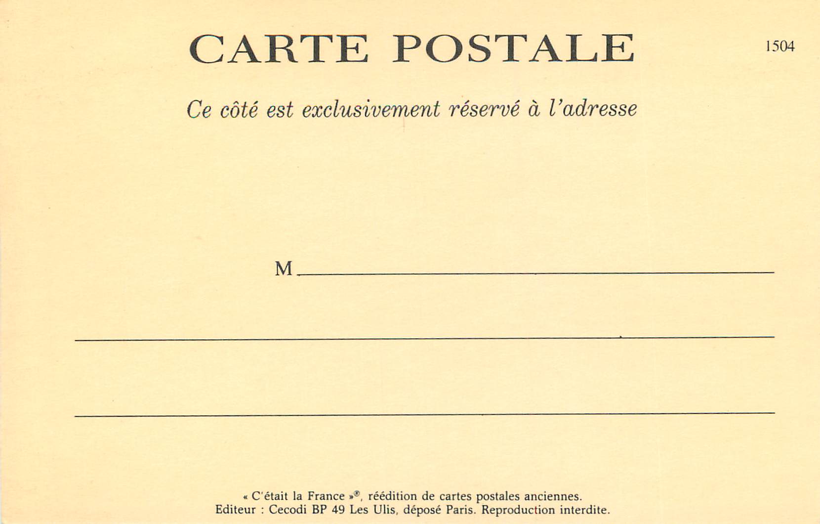 REPRO 49 le depart du jules cayrade Dirigeable Ballon — Rückseite