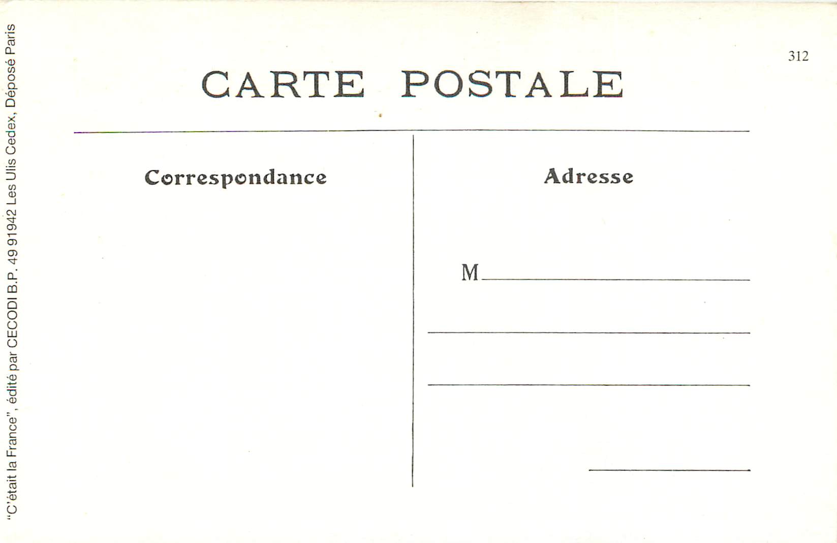 REPRO 414 coutumes moeurs et costumes bretons au rouet un tour de main — Rückseite