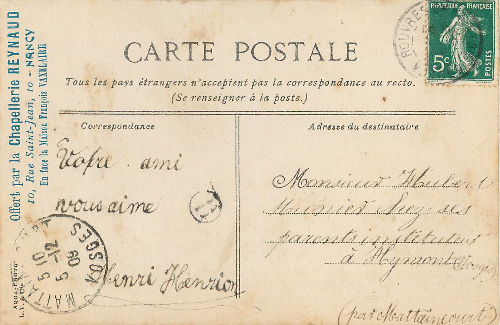 CPA Mont St Michel Le Chatelet — Verso