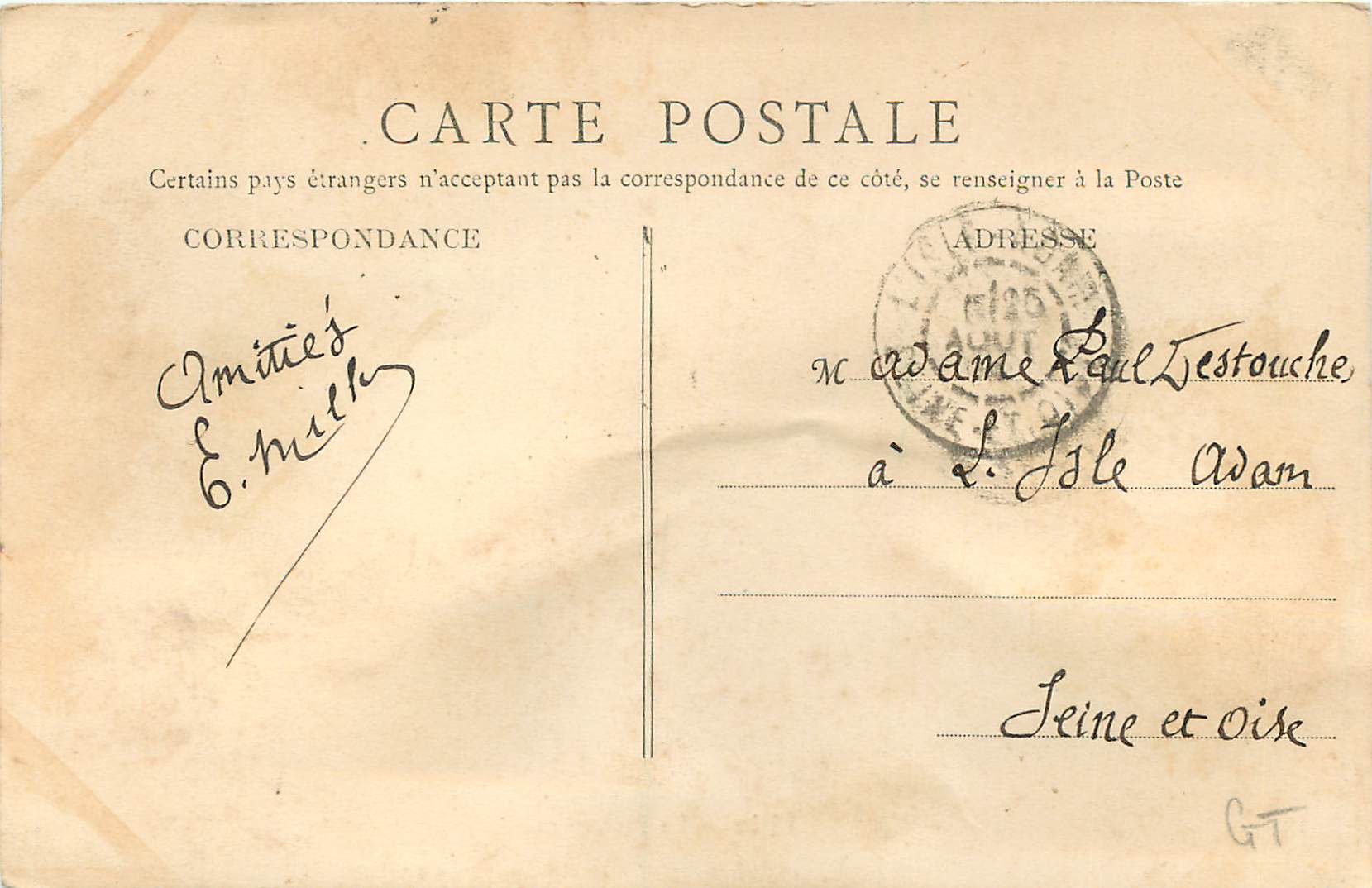 CPA Lille la prefecture — Back