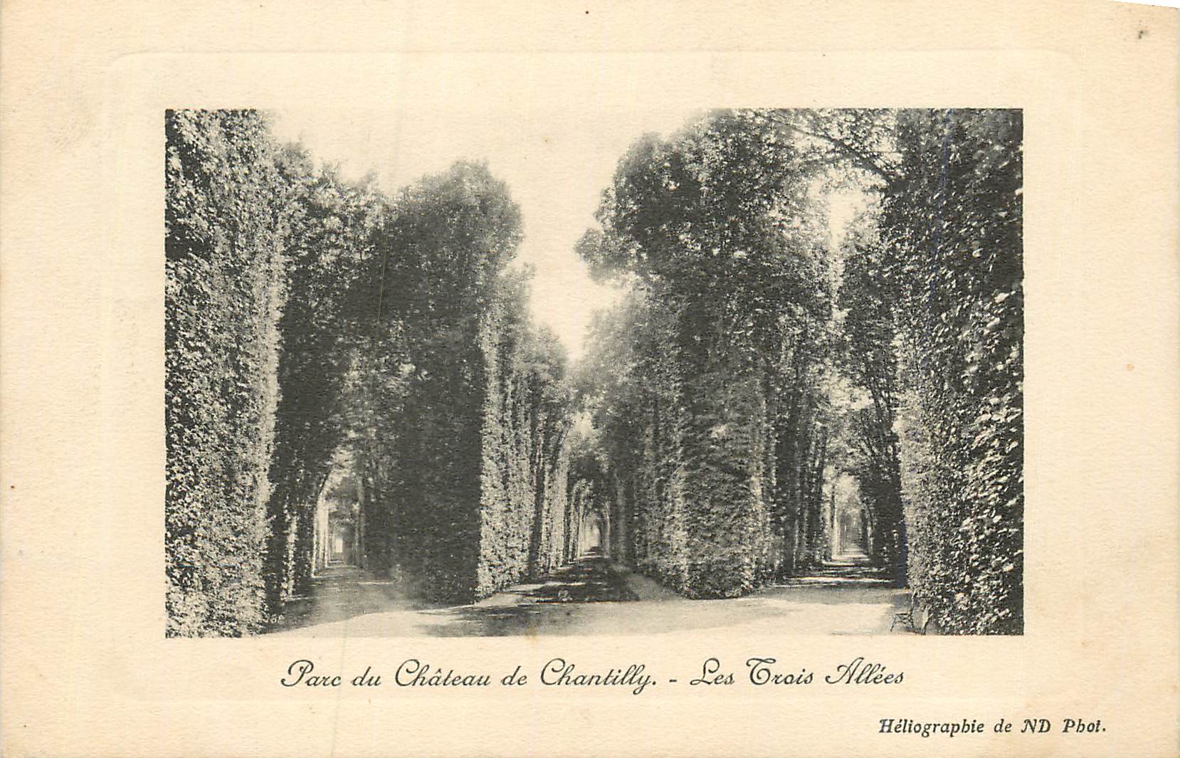 CPA Parc du chateau de chantilly les trois allees