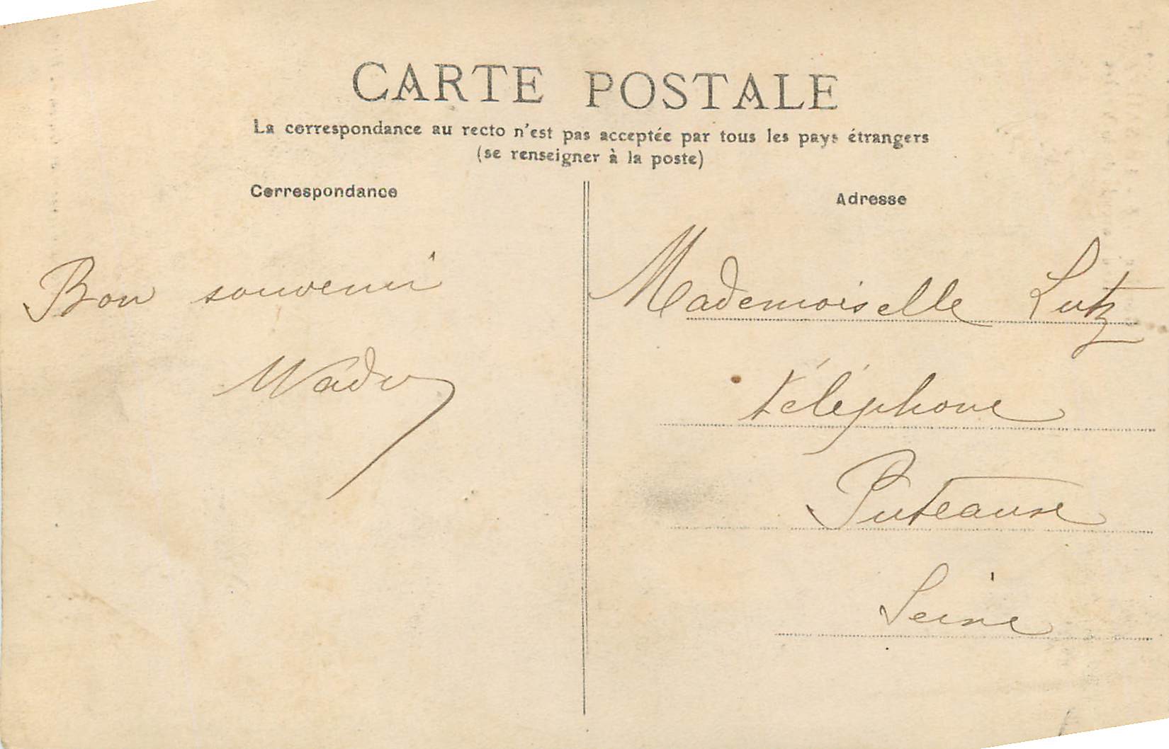 CPA Correze 8 le saillant une cascade de la vezere — Rückseite