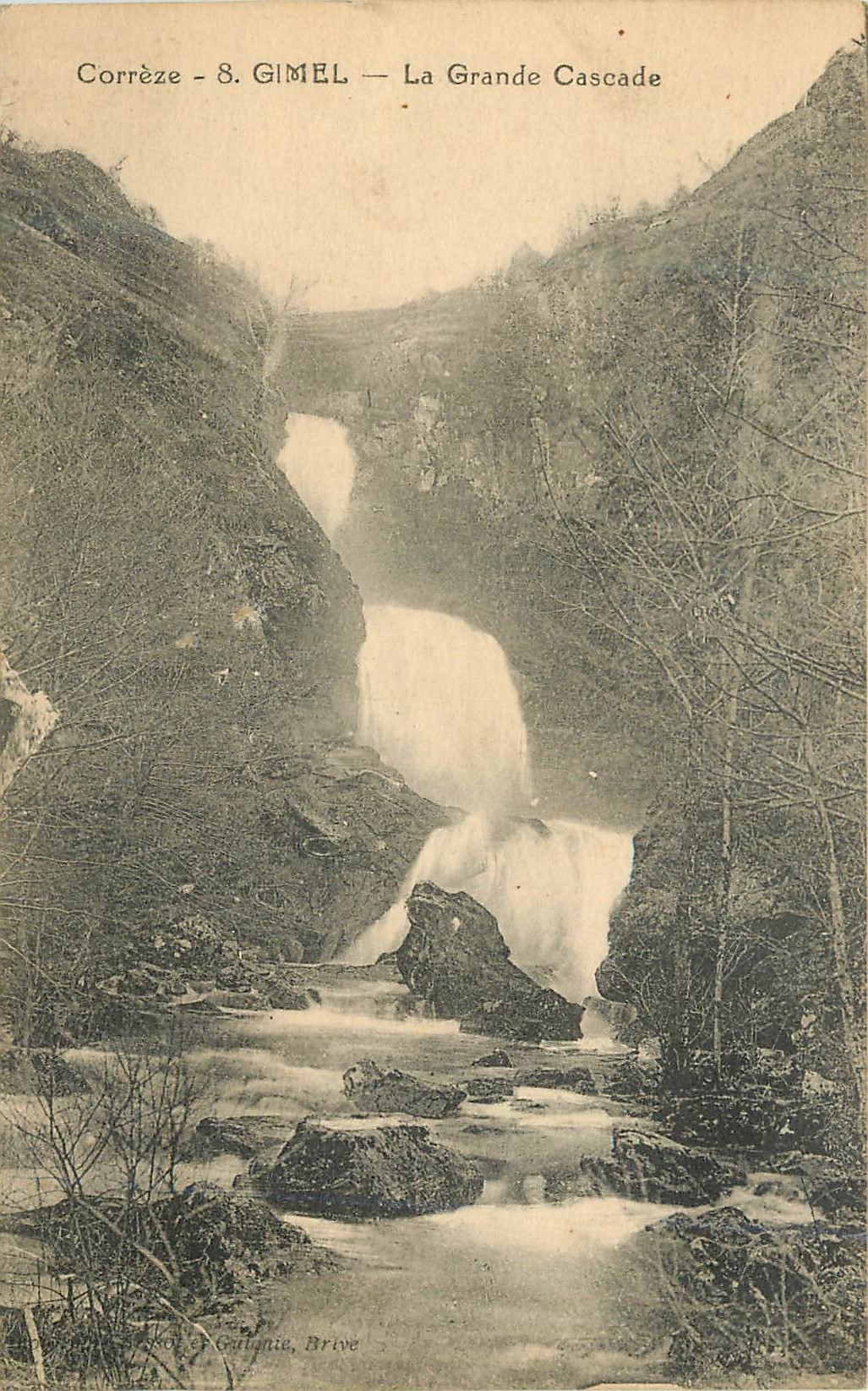 CPA Correze 8 gimel la grande cascade