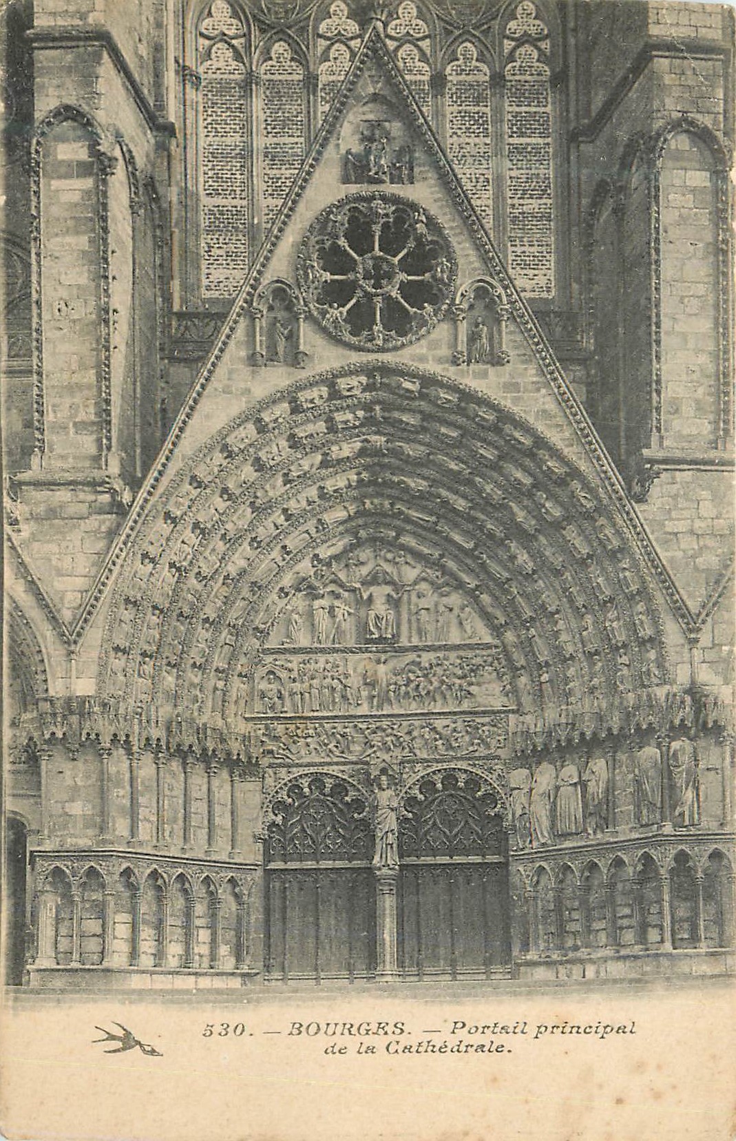 CPA 530 bourges portail principal de la cathedrale