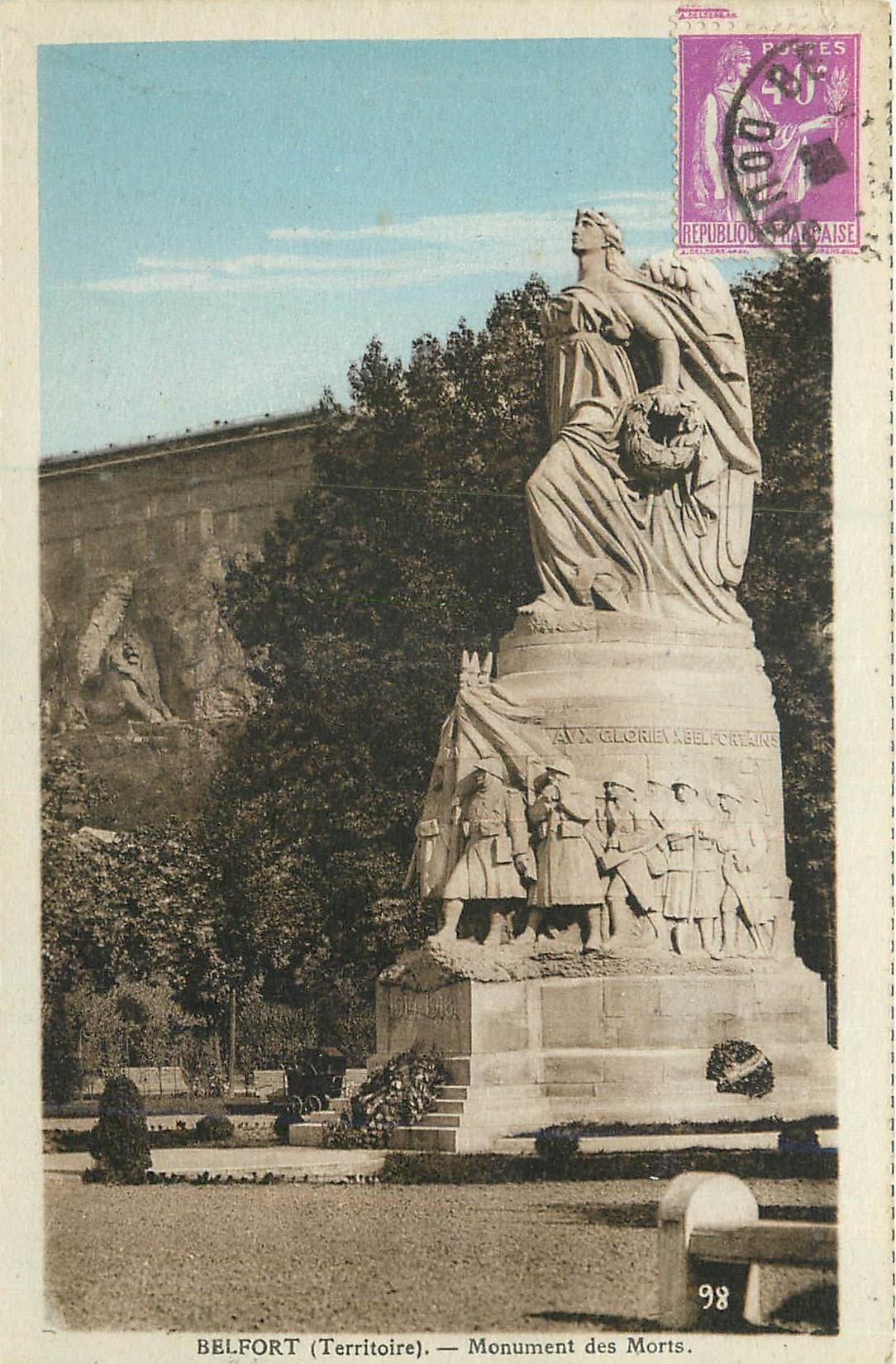 CPA Belfort (territoire) monument des morts Militaria