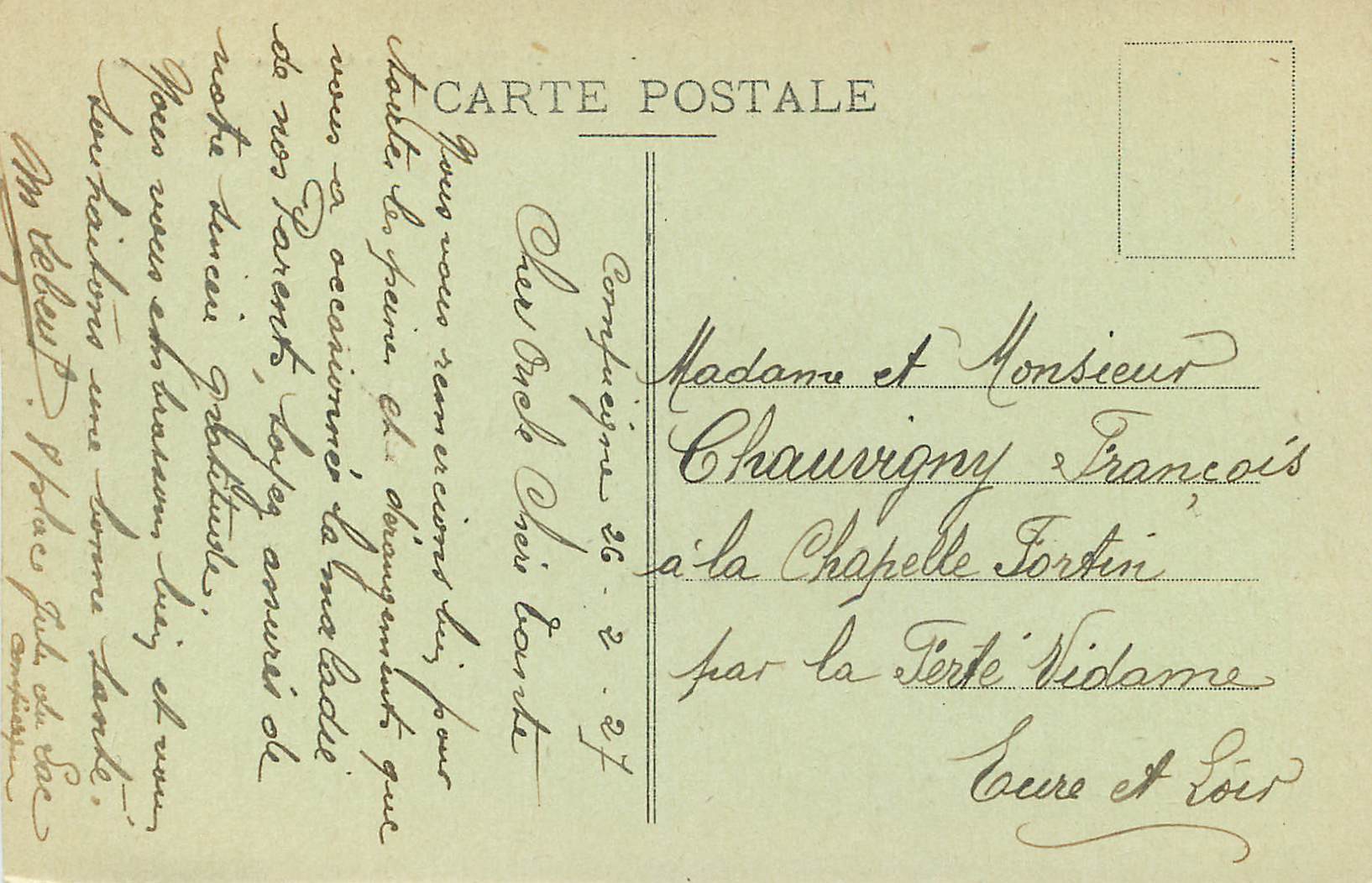 CPA Compiegne le chateau et les terrasses — Rückseite