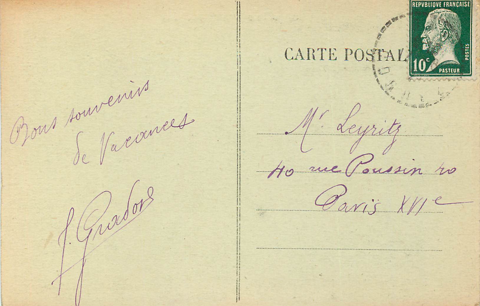CPA Correze 242 gimel la vallee — Rückseite