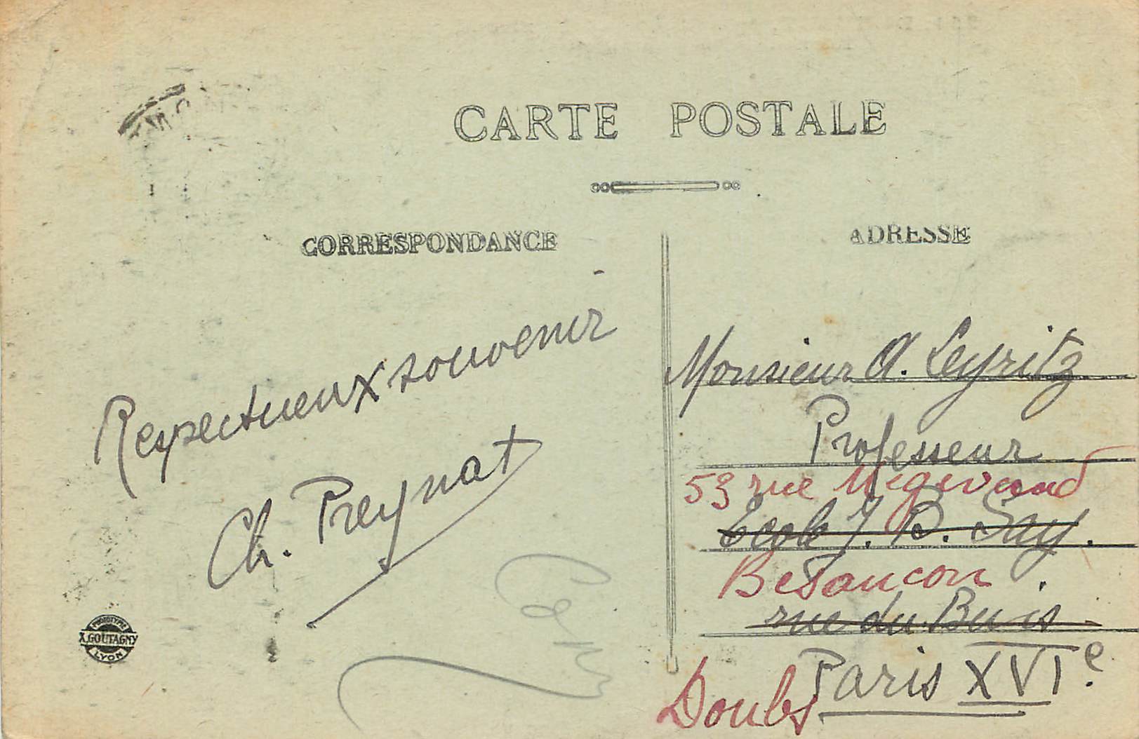 CPA Drevant pres st amand monirond ruines gallo romaines — Verso