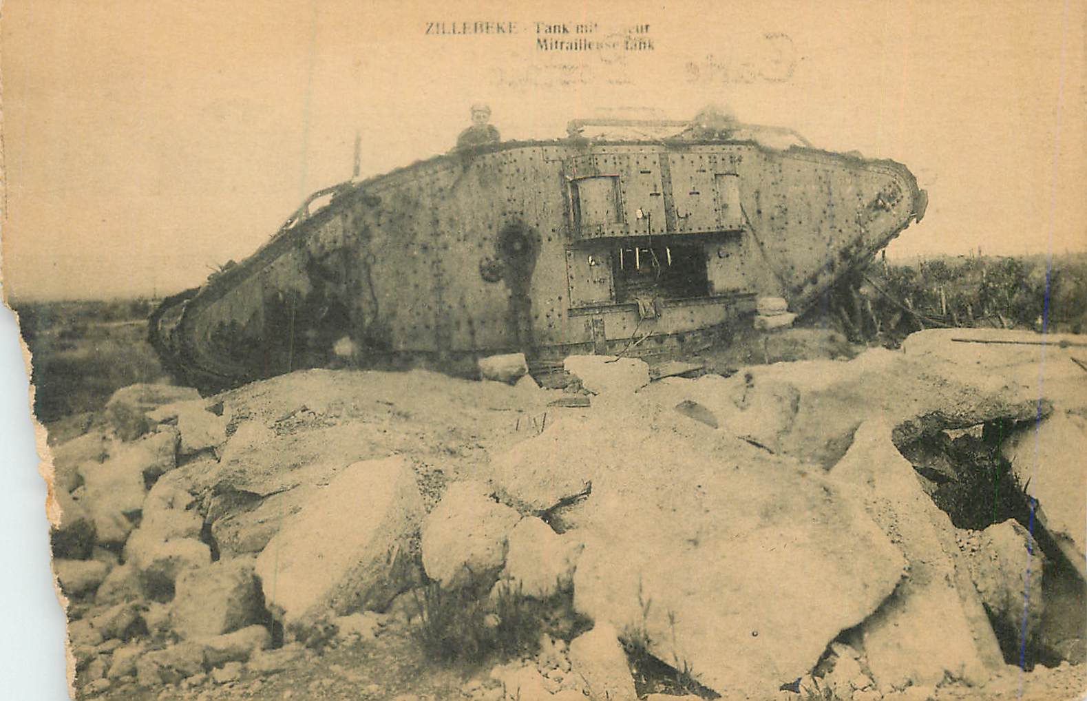 CPA Zillebeke Tank Militaria
