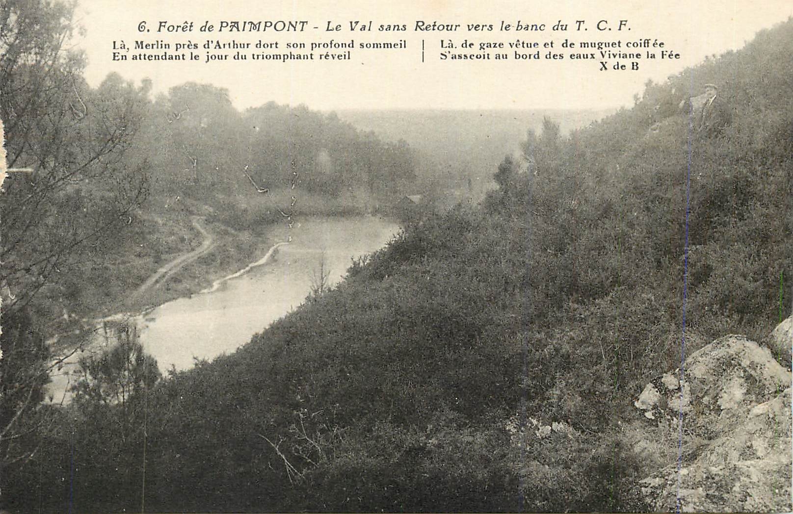 Forêt de Paimpont — Le Val sans Retour vers le banc du T.C.F. — Bertaux, phot. édit. - Belfevue-Coëtquidan