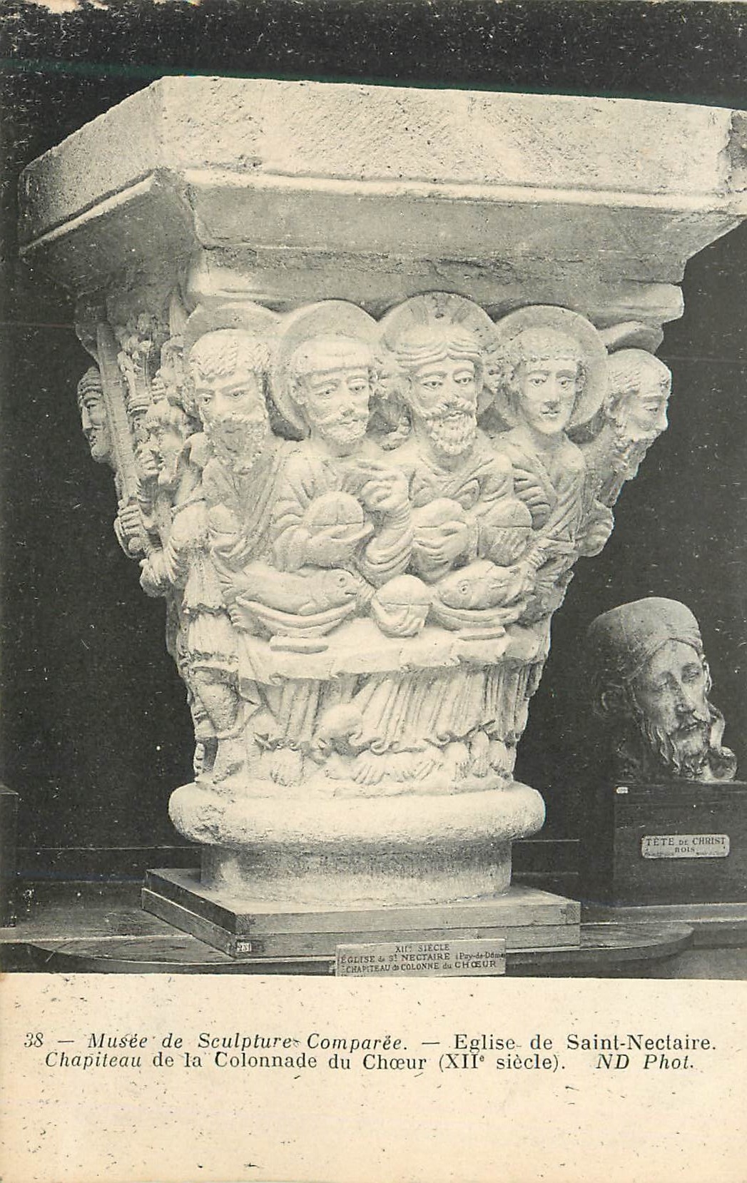 CPA 38 musee de sculpture comparee eglise de saint nectaire chapiteau de la colonnade du choeur(xii siecle)
