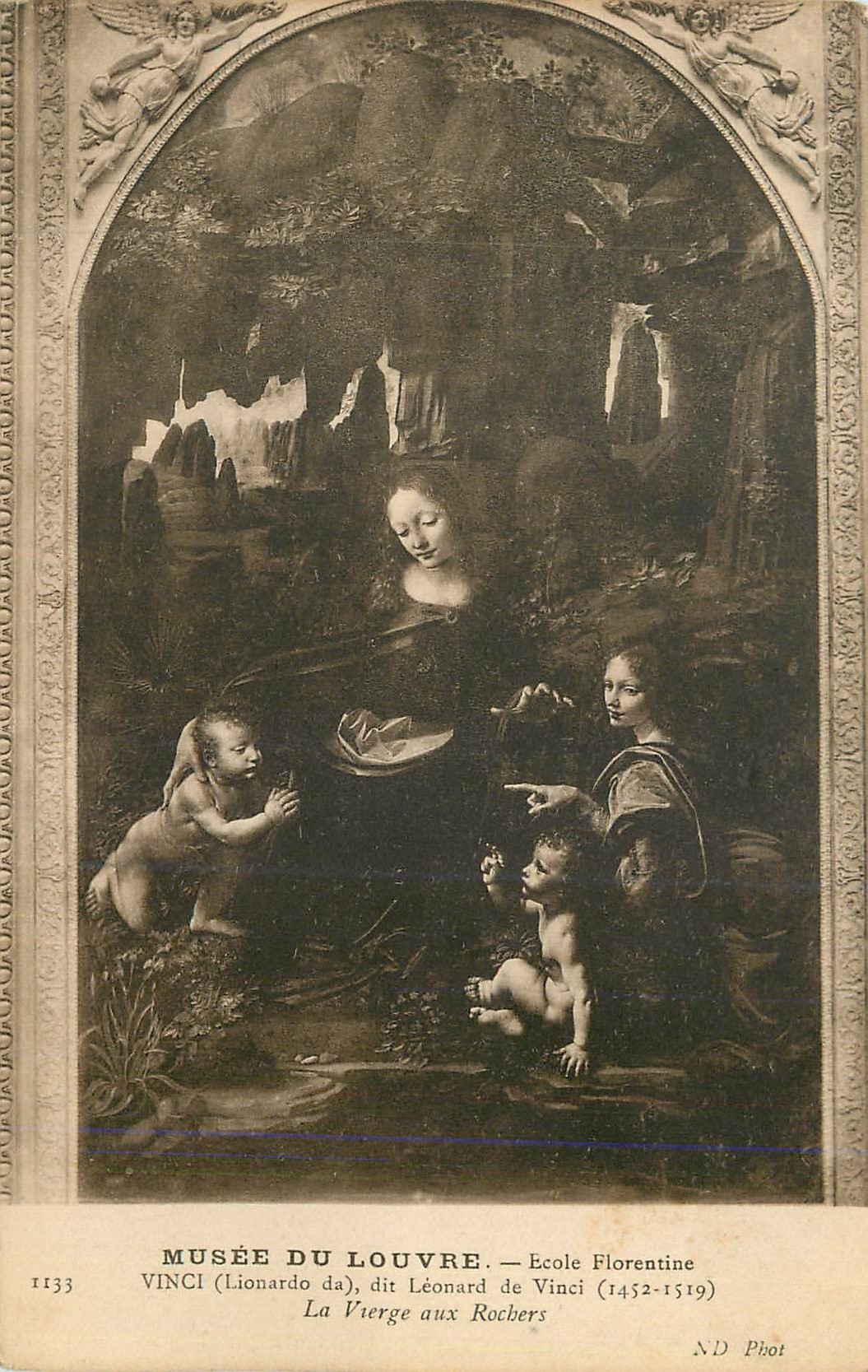CPA Musee du louvre ecole florentine 1009 vincy(lionnardo da) dit leonard de vinci(1452 1519) le vierge aux rochers