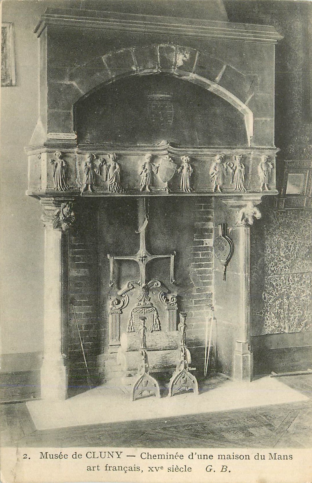 CPA 2 musee de clunny cheminee d une maison du mans art francais xv siecle