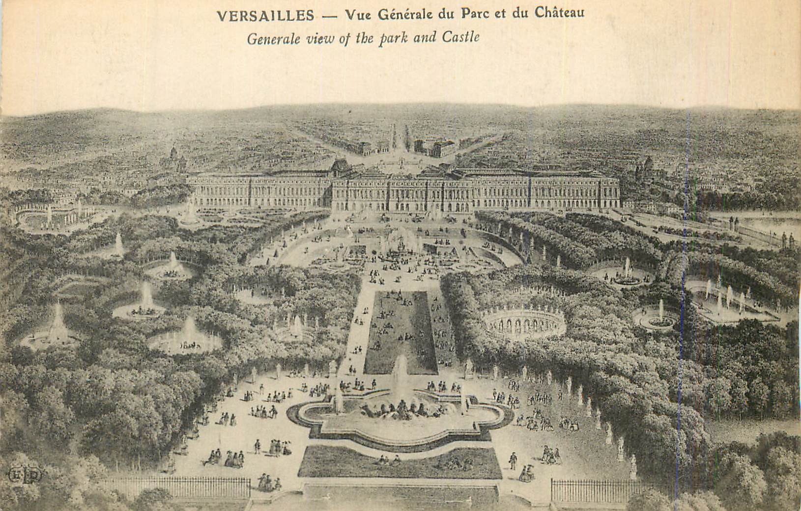 CPA Versailles vue generale du parc et du chateau