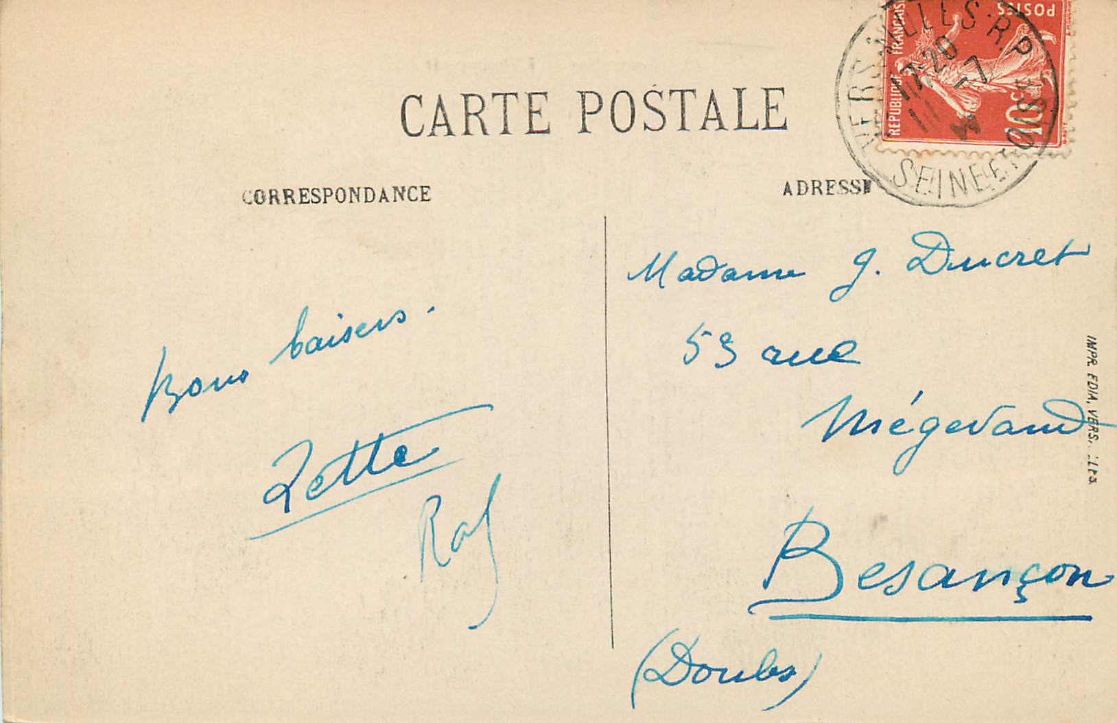 CPA 32 versailles l orangerie — Verso