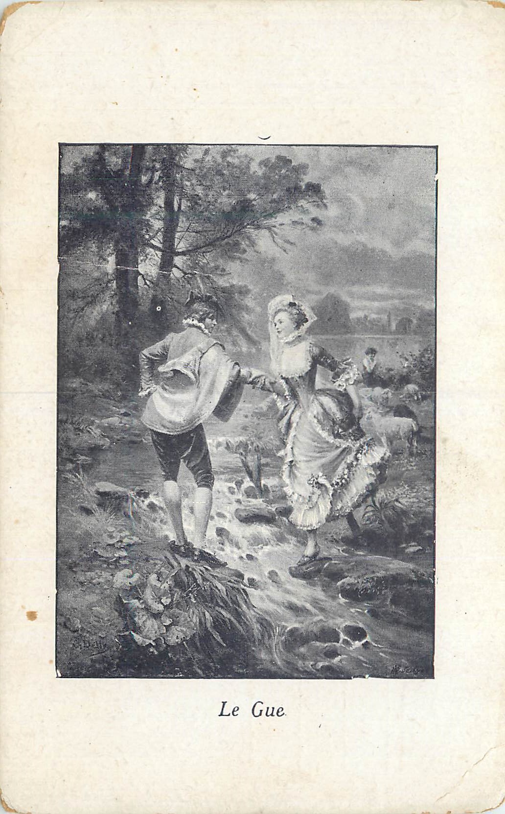 The Gue — Scene of a couple in a landscape — publisher not visible